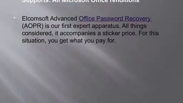 MS Office password recovery смотреть онлайн