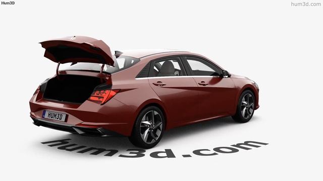 Hyundai Elantra US-spec with HQ interior 2020 3D model by Hum3D.com смотреть онлайн