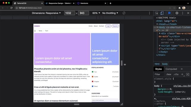 TailwindCSS #11 Отзывчивый макет (Responsive Layout)