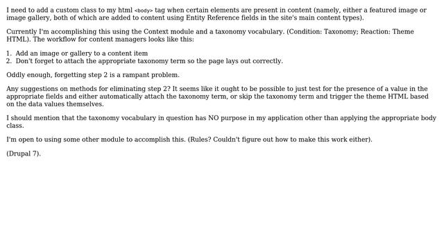 Drupal: How can I modify body class based on non-taxonomy node data? (2 Solutions!!) смотреть онлайн