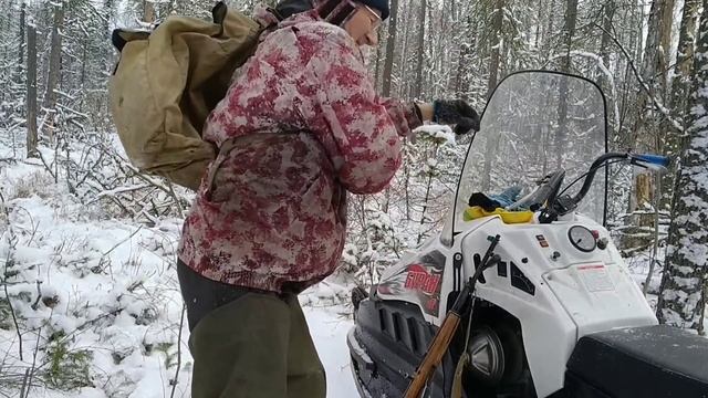 ПЕРВЫЙ заезд на снегоходе в охот- угодия. Первая добыча. ( Архив. Ноябрь 23 г.) смотреть онлайн