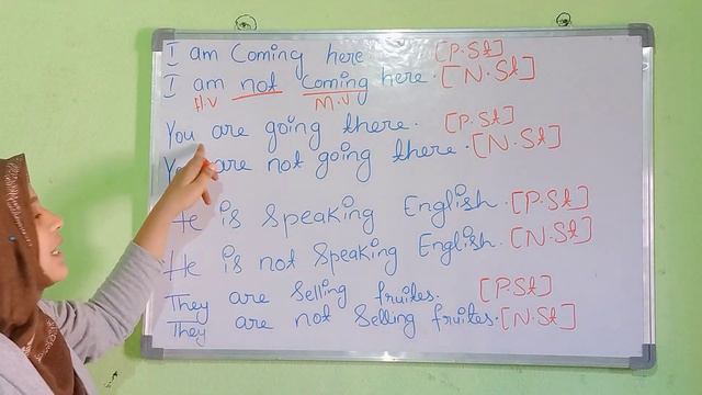 TENSES video 14.. positive and negative statement present continuous tense.. смотреть онлайн