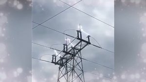 Электрическая дуга на разъединителе 110 кВ