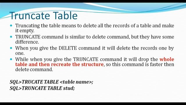 13 Update Rename Truncate смотреть онлайн