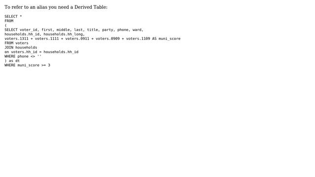 Databases: Using the name of an "AS" column in the WHERE clause (3 Solutions!!) смотреть онлайн