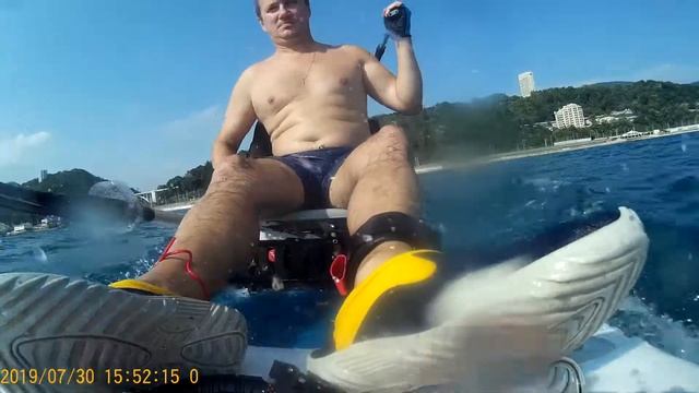 На сап борде с мотором по морю. смотреть онлайн