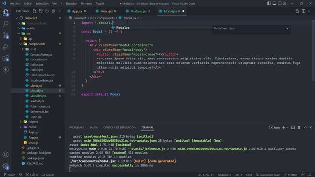 31. Ventana Modal: Componentes y estilos | React en español смотреть онлайн