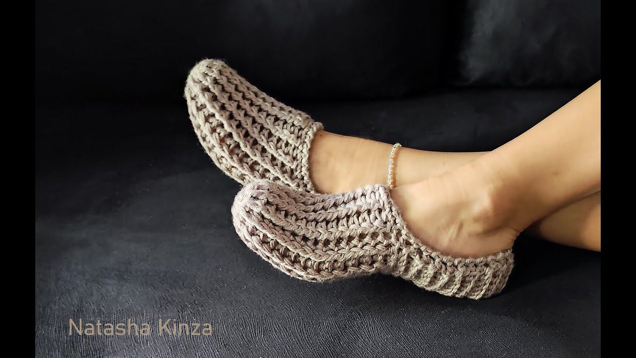 Быстрые следки для начинающих!knitted slippers for beginners смотреть онлайн