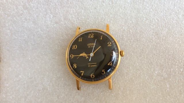 наручные часы Cornavin de luxe СССР 23 камня черные смотреть онлайн