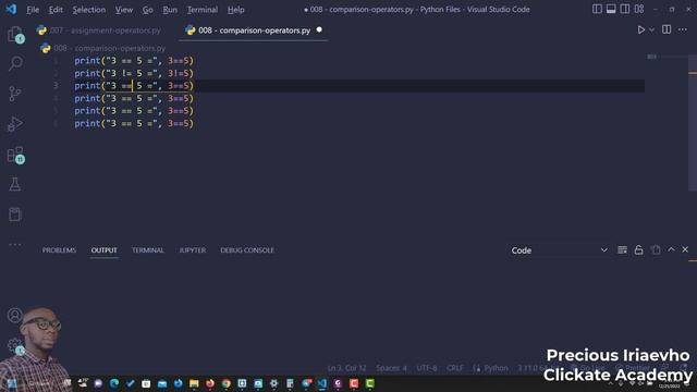 012 - Python Comparison Operators | Python Tutorial for Beginners Full Course смотреть онлайн