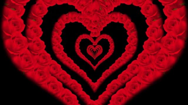 Red Rose Heart Tunnel | Deep Red Rose Heart Background