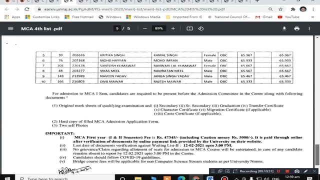 RAJASTHAN UNIVERSITY PG ADMISSION 2020-21 FOURTH MERIT LIST смотреть онлайн