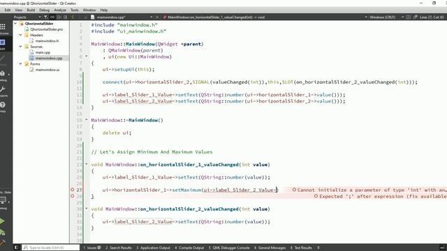 Qt C++ GUI Application Tutorial | Qt QSlider(Horizontal) | How to use horizontal slider | Events смотреть онлайн