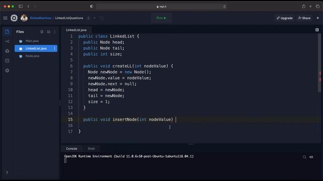 15 - CrackingLinkedListInterviewQuestions 001 Linked List Class смотреть онлайн
