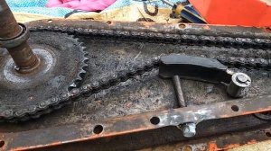 Замена натяжителя цепи в редукторе культиватора на самодельный