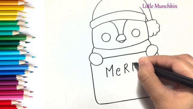 How to Draw a Winter Penguin ❄️Cute Christmas Art /Christmas drawing/easy drawing for Christmas смотреть онлайн
