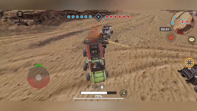 Crossout mobile. 3-rd session gameplay. IOS. New version. New gun. New map. Melee charge. смотреть онлайн