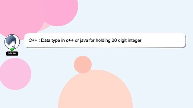 C++ : Data type in c++ or java for holding 20 digit integer смотреть онлайн