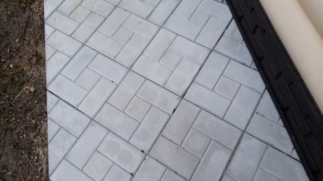 Тротуарная плитка уложенная на раствор с фери спустя зиму. смотреть онлайн