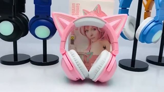 Girly cute cat ears wearing wireless cartoon bluetooth headset ZW 068 gaming explosion headset смотреть онлайн