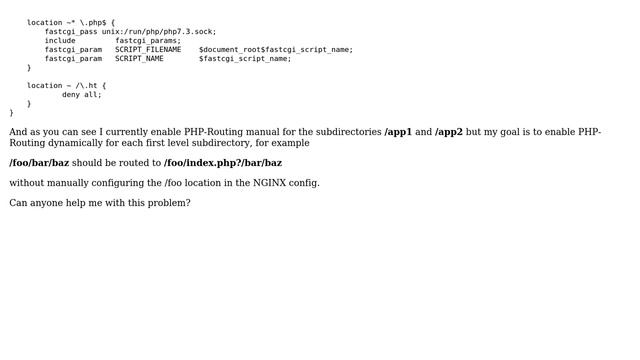 NGINX PHP routing in each first subdirectory смотреть онлайн