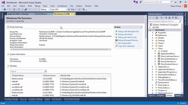 Using Visual Studio to investigate a client side memory issue using DMP Files смотреть онлайн