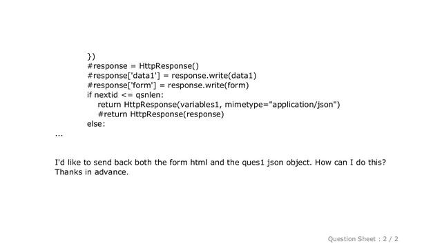 Django : Is it possible to return an HttpResponse in django with text & a json object? смотреть онлайн