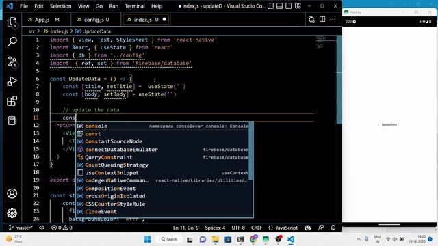 How To Update Data To Firebase No SQL Realtime Database Using React Native & Expo Apps | JS Code смотреть онлайн