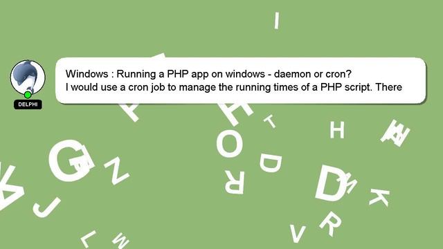 Windows : Running a PHP app on windows - daemon or cron? смотреть онлайн