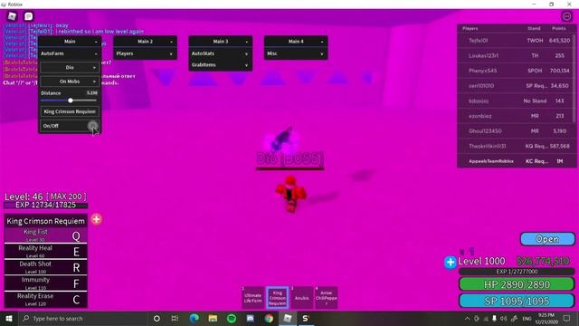 Roblox JoJo Blox Hack/Script AUTO FARM, AUTO STATS, GRABITEMS, INF STAMINA, TELEPORT PLAYER AND MOR смотреть онлайн