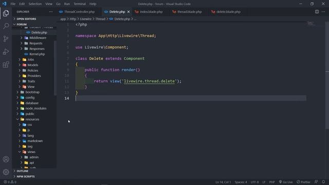 Create a forum with Laravel 8 | Create Livewire component to delete thread - methods | Part 34 смотреть онлайн