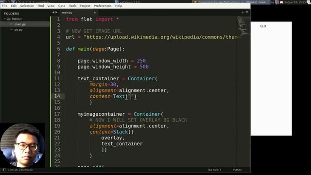 Flet Tutorial - Background Image Overlay Effect