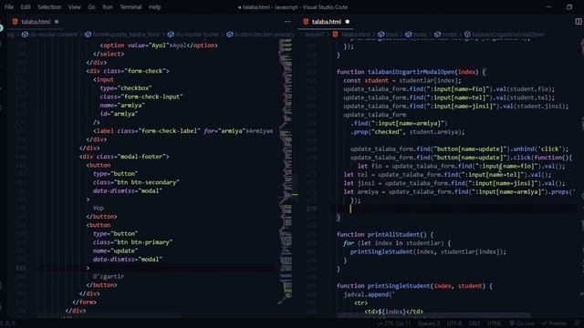 Javascript dasturlash tili: 27 - Talaba menejment 3 (Proyekt) смотреть онлайн