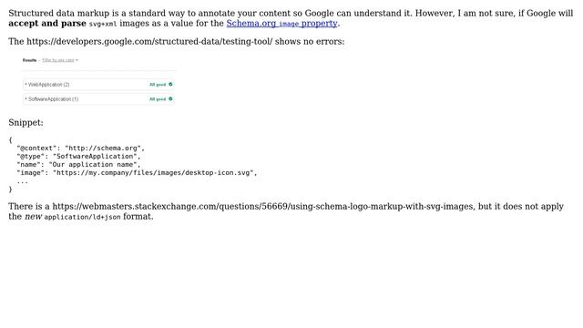 Webmasters: Does Google parse SVG images as value of the Schema.org 'image' property in JSON-LD? смотреть онлайн