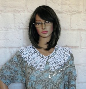 Простой вязаный воротничок для школьной формы и любительниц бохо. Крючок