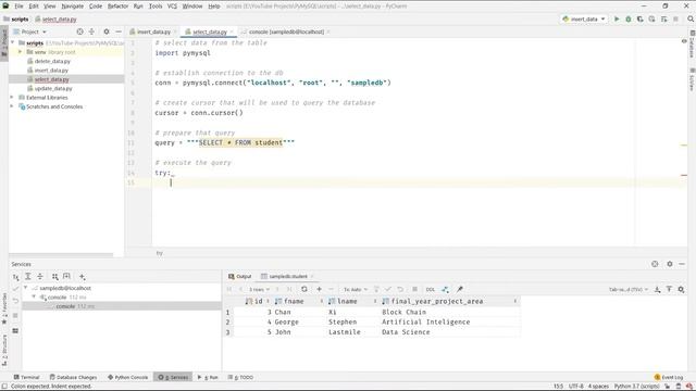 Python CRUD using MySQL Database смотреть онлайн