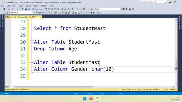 ALTER TABLE ALTER COLUMN смотреть онлайн