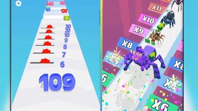 Number Master: Run and Merge vs insect evolution run - Number Run 2048 3D Gameplay Mobile смотреть онлайн