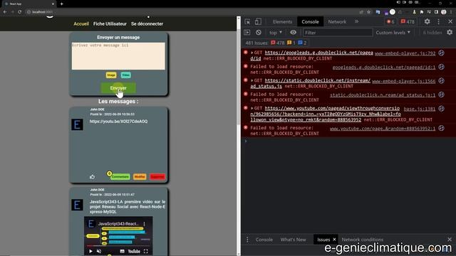 JavaScript524-React.js-DEBUG-Warning et ERREUR du lecteur de vidéo YouTube dans la console смотреть онлайн