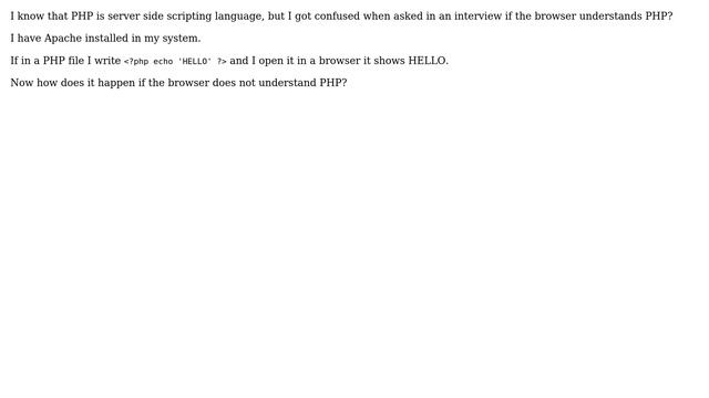 Webmasters: Does browser understand PHP? смотреть онлайн