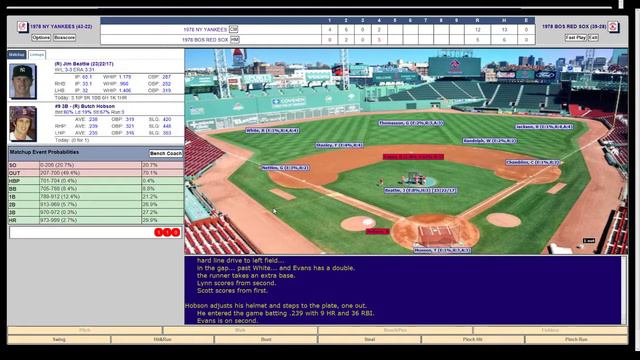 Digital Diamond Baseball 1978 NY Yankees vs BOS Red Sox 6/21/78 Retro Replay смотреть онлайн