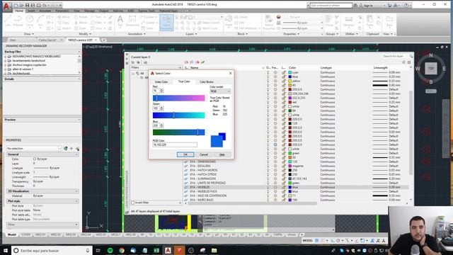 Como cambiar el color de un layer para imprimir en Autocad смотреть онлайн