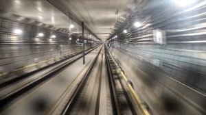 Новый участок метро из кабины машиниста