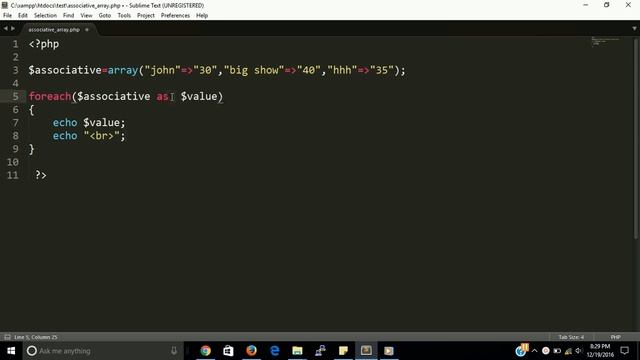 associative array in php oops | learn php step by step смотреть онлайн