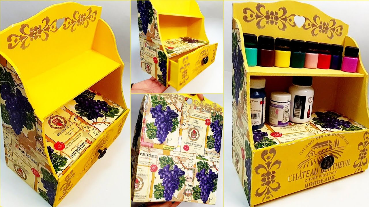 Мини комодик своими руками | Декор мини комода|Стиль прованс|организация хранения| Декупаж |Дизайн смотреть онлайн