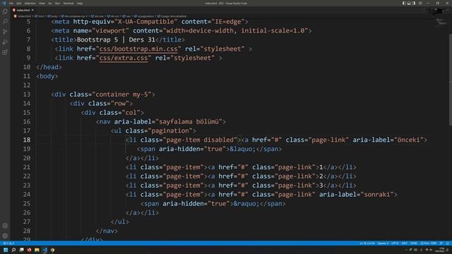 Ders 31 Bootstrap 5 Sayfalama смотреть онлайн