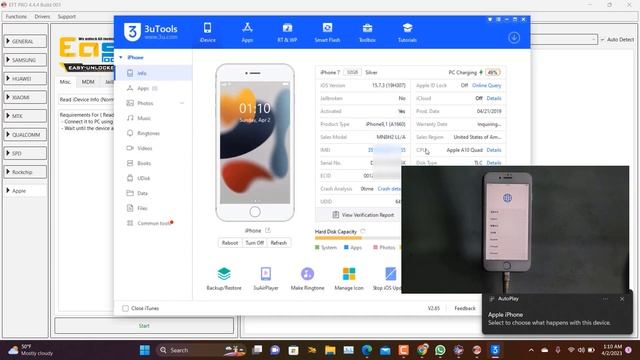 iPhone 7 iOS 15.7.3 Remote Management MDM Bypass By EFT Pro смотреть онлайн