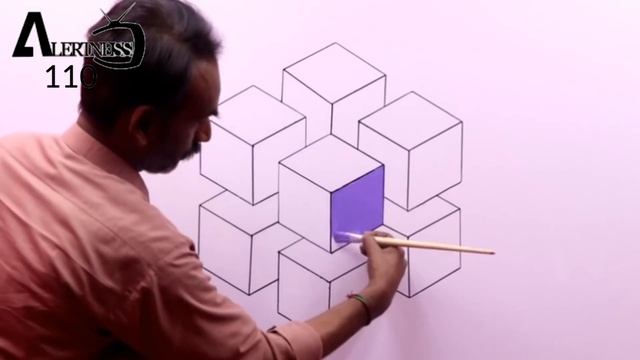 optical illusion 3d wall painting | wall art painting decoration | interior design смотреть онлайн