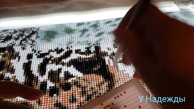 339‐Влог/Алмазная мозаика/Белый леопард/