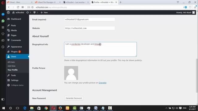 Update Wordpress user profile & Create a new user account смотреть онлайн